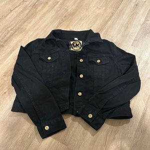 Black cropped Michael Kors jean jacket size L